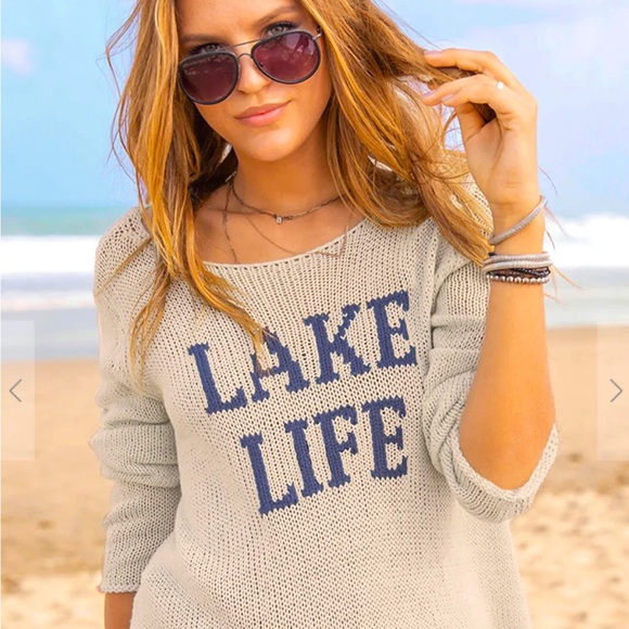 Wooden Ships Sweaters - wooden ships lake life crew cotton long sleeve knit top size small/medium